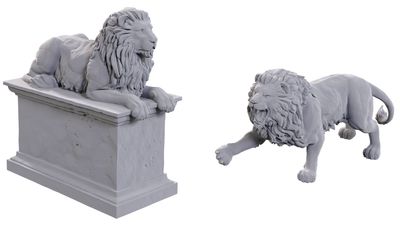 Pathfinder Deep Cuts Miniatures: Stone Lion &amp; Animated Stone Lion