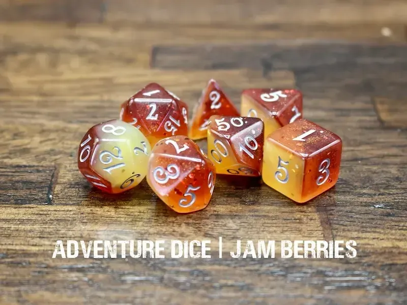 7-Piece RPG Dice Set: Jam Berries