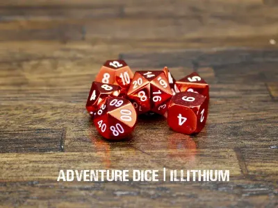 7-Piece RPG Premium Metal Dice Set: Illithium