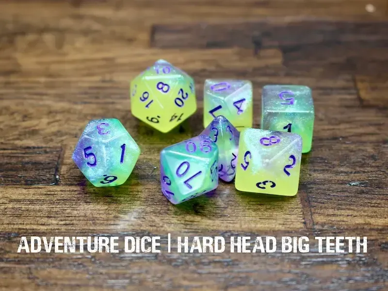 7-Piece RPG Dice Set: Hard Head Big Teeth