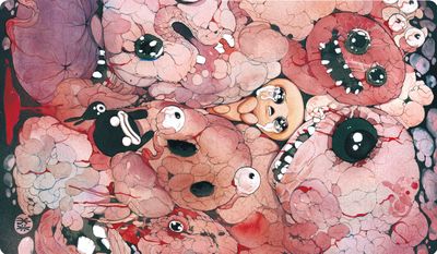 Playmat - The Binding of Isaac: Four Souls 2-Player Mat (Peach Momoko)