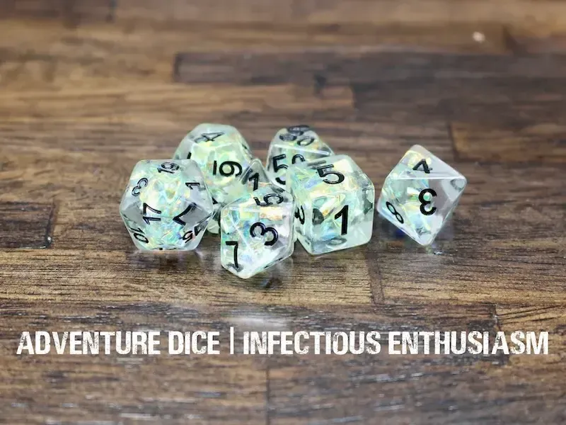 7-Piece RPG Dice Set: Infectious Enthusiasm