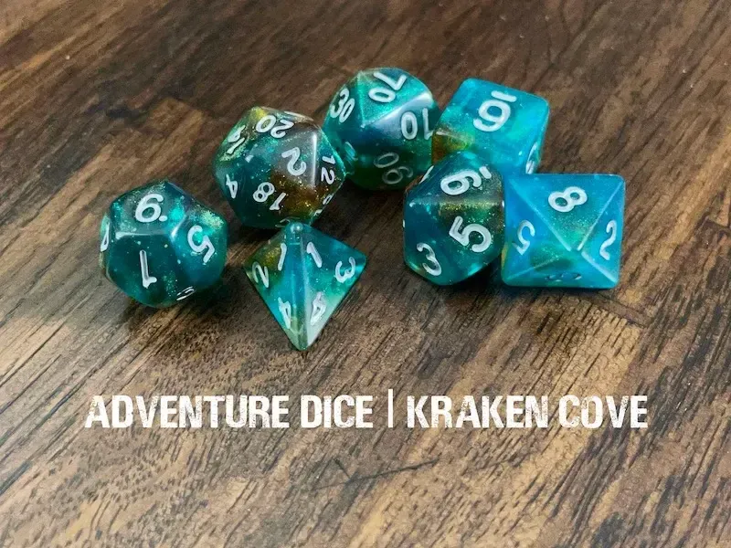 7-Piece RPG Dice Set: Kraken Cove