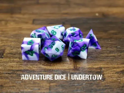 7-Piece RPG Premium Sharp Edge Dice Set: Undertow
