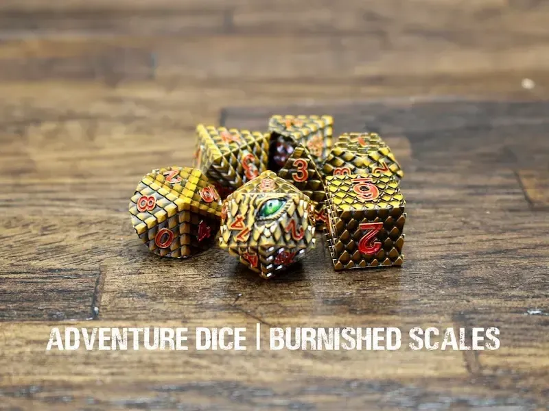 7-Piece RPG Premium Metal Dice Set: Burnished Scales