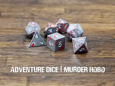7-Piece RPG Premium Metal Dice Set: Murder Hobo