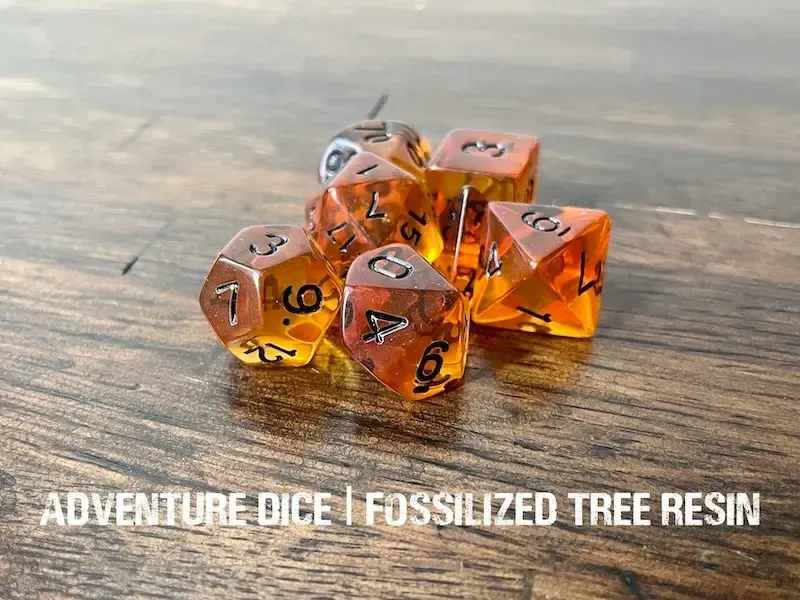 7-Piece RPG Dice Set: Fossilized Tree
