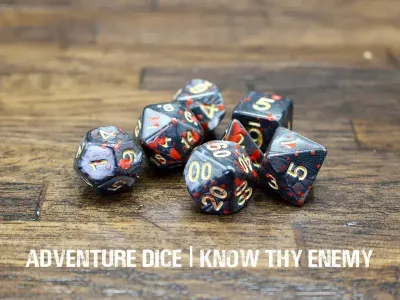 7-Piece RPG Dice Set: Know Thy Enemy