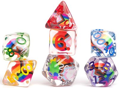 7-Piece RPG Dice Set: Inclusion - Pride Progress