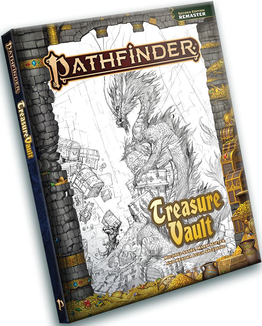 Pathfinder RPG 2E Remastered Treasure Vault Sketch Cover