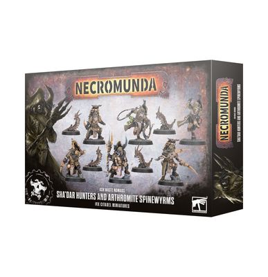 Necromunda: Ash Wastes Nomads Sha&#39;dar Hunters and Arthromite Spinewyrms