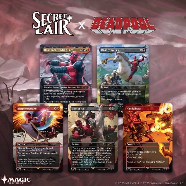 Magic The Gathering TCG Secret Lair: Marvel Deadpool Set (Non-Foil) *LIMIT OF 1 PER HOUSEHOLD*