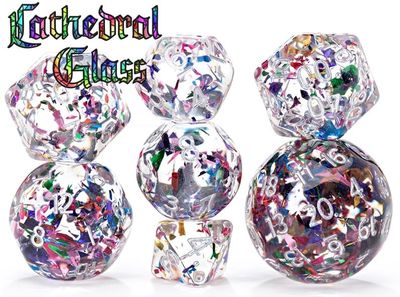7-Piece Doubled RPG Dice Set: Cathedral Glass