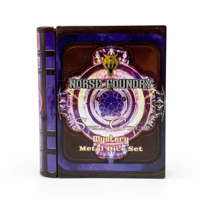 7-Piece Metal Mystery RPG Dice Set - Spell Circle