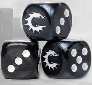 Conquest: 24pc Marbled Dice Set - Dark Grey with Logo