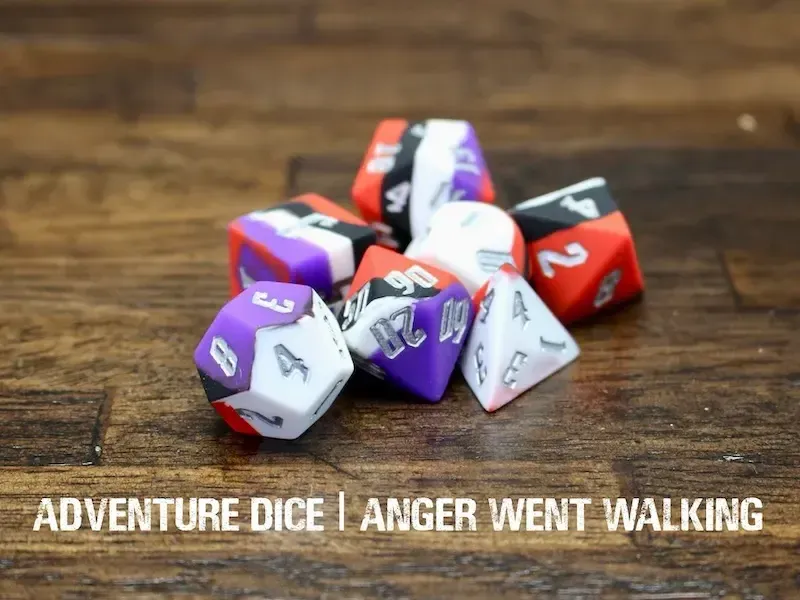 7-Piece RPG Premium Silicone Dice Set: Anger Went Walking