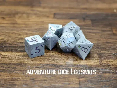 7-Piece RPG Premium Metal Dice Set: Cosmos