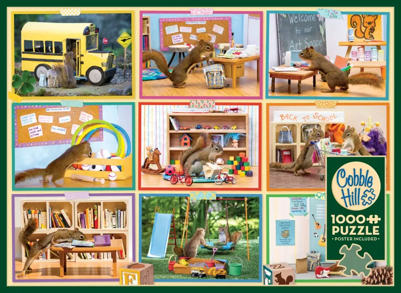 1000 pcs - Squirrels at School