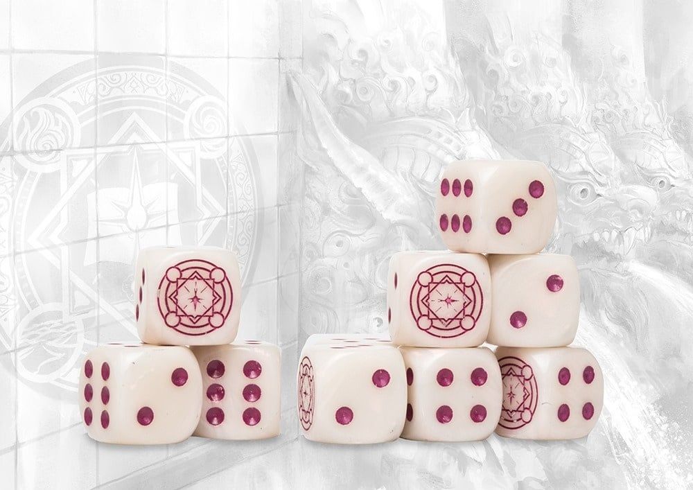 Conquest: Sorcerer Kings - Royal Magenta Marbled Dice Set