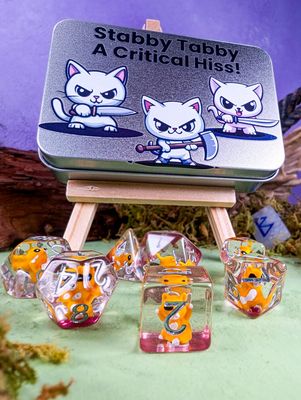 7-Piece RPG Dice Set: Stabby Tabby