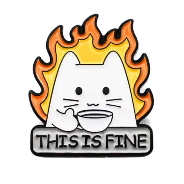 Enamel Pin - Mystery Dice Goblin - This Is Fine