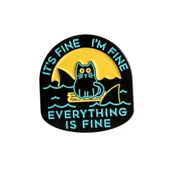Enamel Pin - Mystery Dice Goblin - Sea Cat! It&#39;s Fine I&#39;m Fine Everything&#39;s Fine