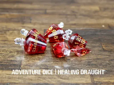 7-Piece RPG Premium Dice Set: Healing Draught