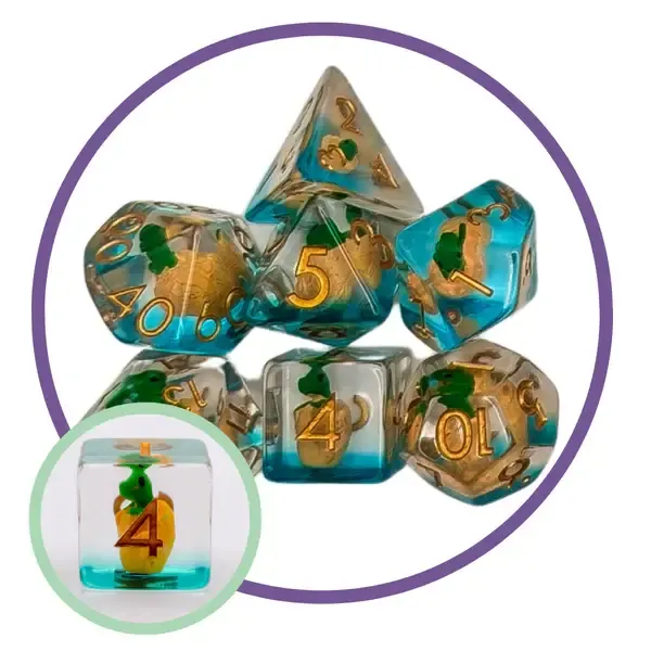 7-Piece RPG Dice Set: Mystery Dice Goblin - Raptor Egg