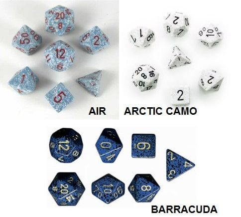 7-Piece RPG Dice Set: Speckled (Assorted Colours), Color: Air