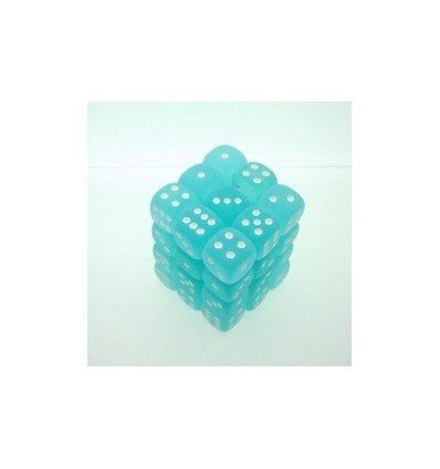36d6 Dice Block (12mm): Frosted (Assorted Colours), Color: Teal w/ White