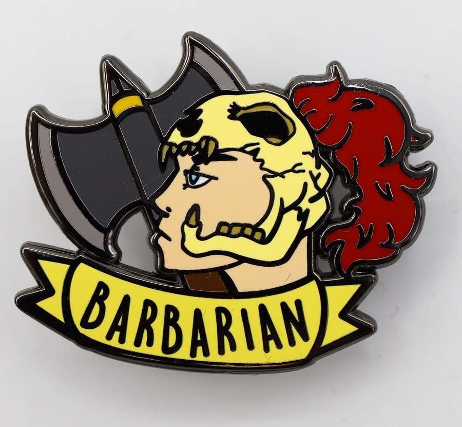 Enamel Pin - Banner Class, Name: Barbarian
