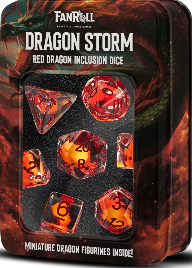 7-Piece RPG Dice Set: Interior Design (Dragon) -, Name: Red Dragon
