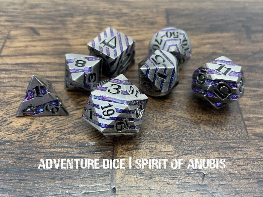 7-Piece RPG Premium Metal Dice Set:, Name: Spirit of Anubis
