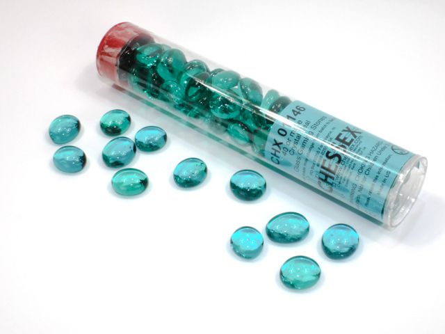 Tube of Glass Counters Translucent Colour, Color: Teal