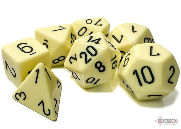 7-Piece RPG Dice Set: Pastel -, Color: Yellow/Black