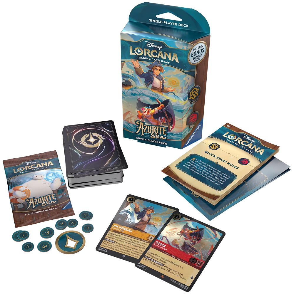 Disney Lorcana TCG Azurite Sea Starter Deck -, Type: Amber &amp; Ruby