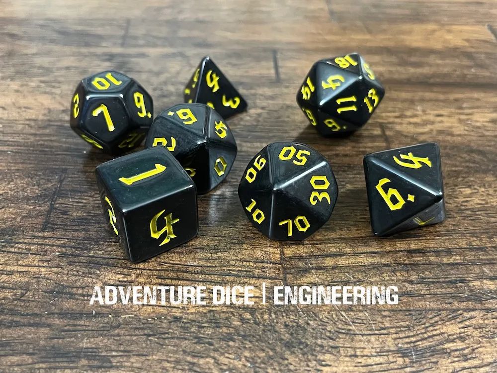  7-Piece RPG Dice Set: Jobs, Name: Engineering