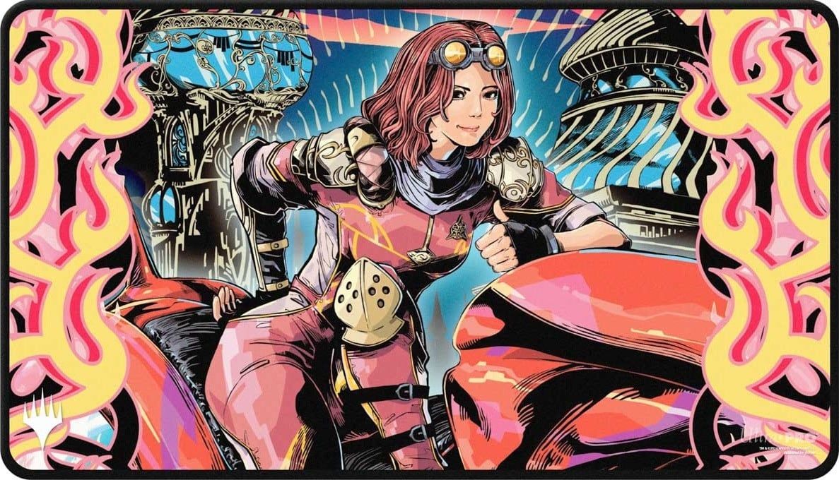 Playmat - Magic The Gathering: Aetherdrift -, Type: Chandra, Spark Hunter Black Stitched
