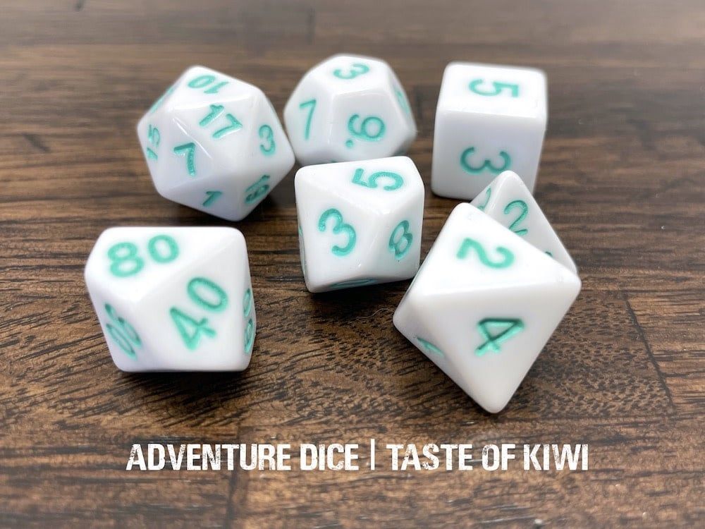 7-Piece RPG Dice Set: Taste of, Name: Kiwi