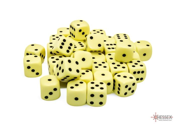 36d6 Dice Block (12mm): Pastel -, Color: Yellow/Black