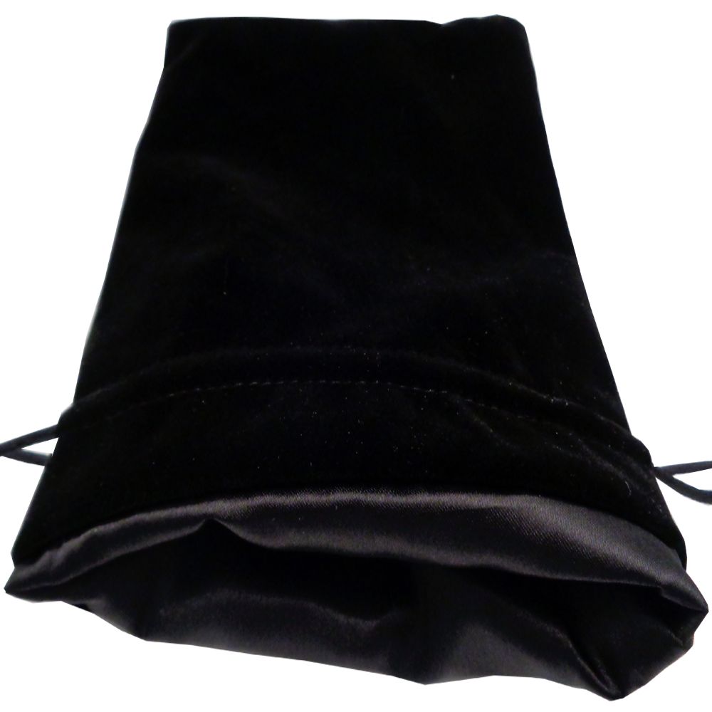 Large Velvet Dice Bag with Satin Interior -, Color: Black/Black