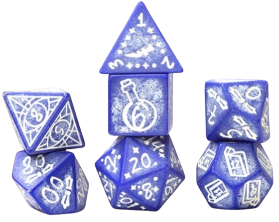7-Piece RPG Dice Set: Illusory Stone -, Type: Purple Agate