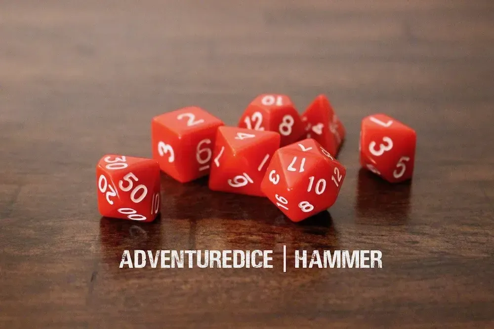 7-Piece RPG Dice Set: Weapons -, Type: Hammer