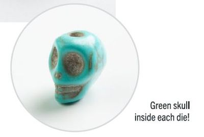 7-Piece RPG Dice Set - Embraced Green Skull