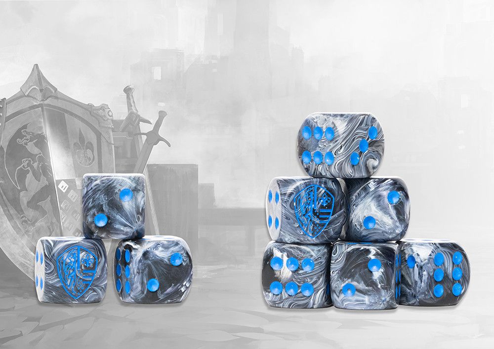 Conquest: Hundred Kingdoms - Steel Grey Marbled Dice Set