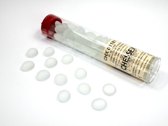 Tube of Glass Counters Frosted, Color: Clear