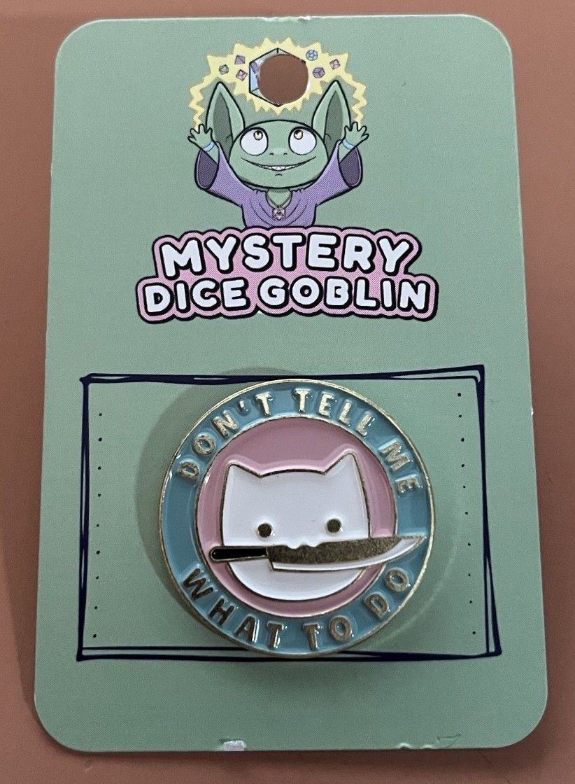 Enamel Pin - Mystery Dice Goblin - Don&#39;t Tell Me What To Do