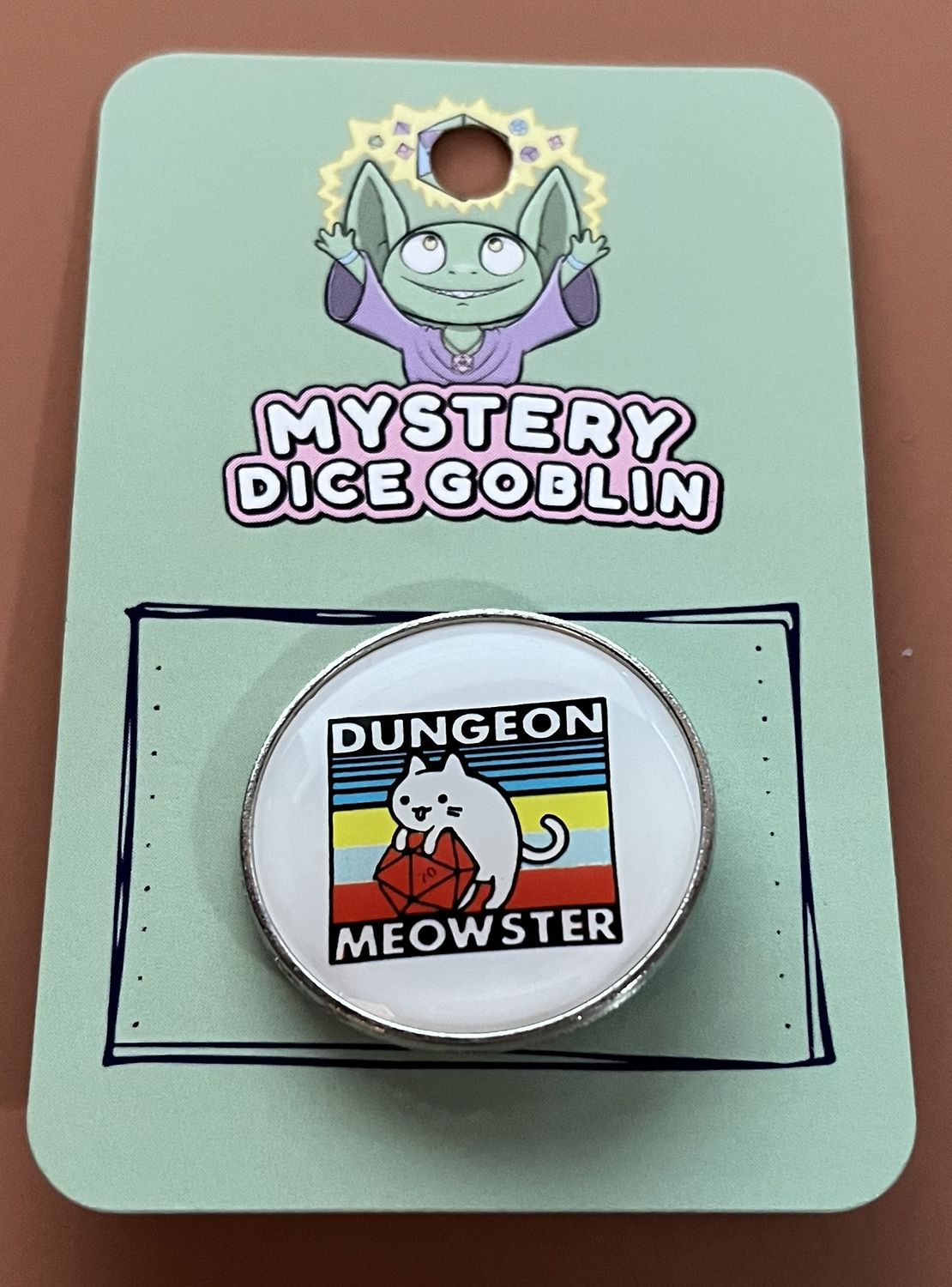 Enamel Pin - Mystery Dice Goblin - Dungeon Meowster Button