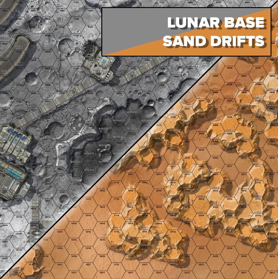 Playmat - Battletech: Battle Mat Alien Worlds, Type: Lunar Base/Sand Drifts
