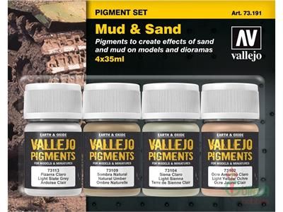 Vallejo Pigment Set Mud and Sand 4/pk